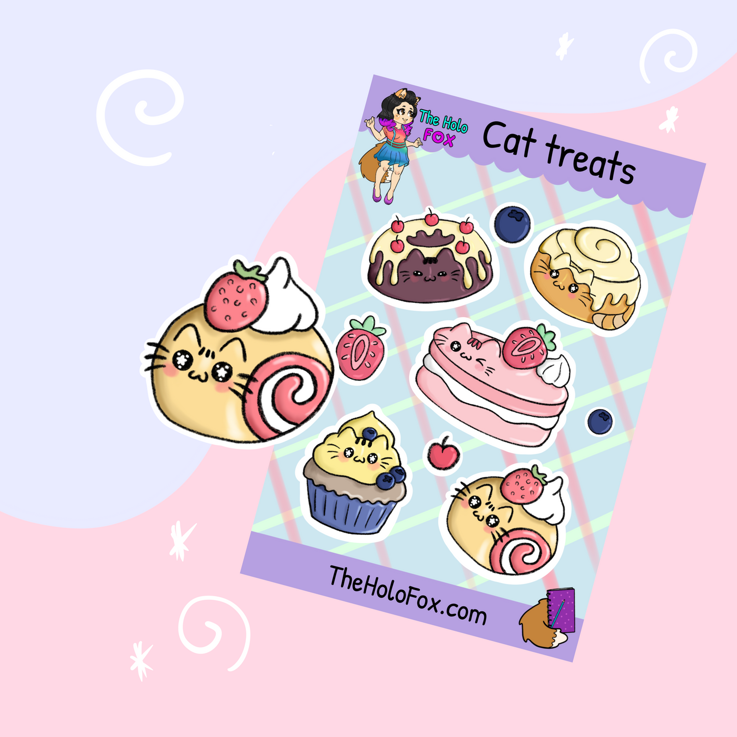 Cat treats sticker sheet