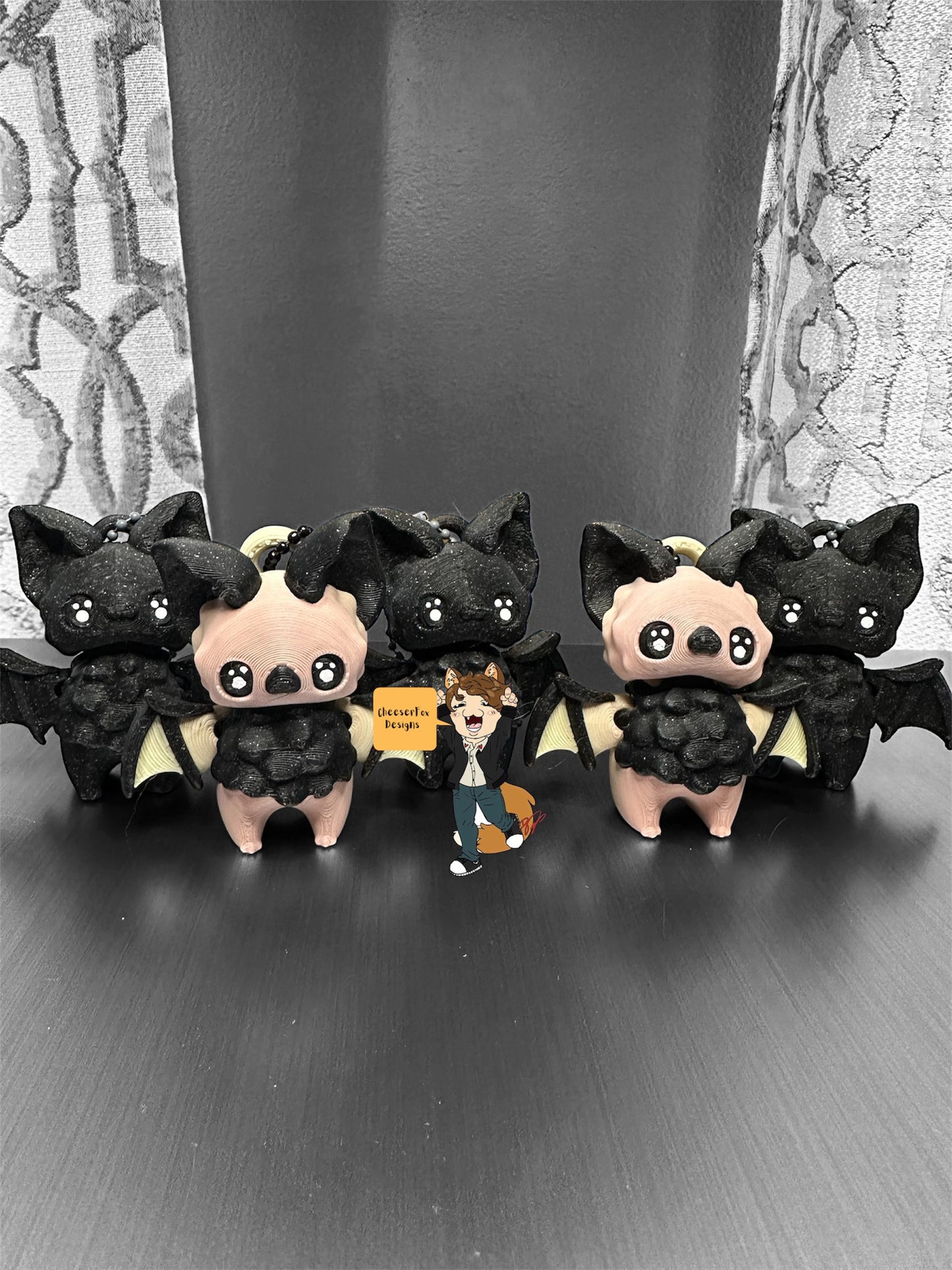 CheeserFox designs bat keychain