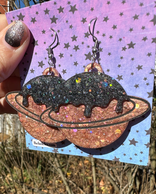 Glitter resin earrings