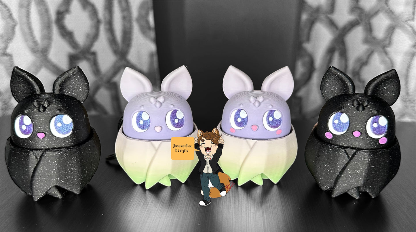 Cheeser Fox designs Bat clicker bag charm/keychain