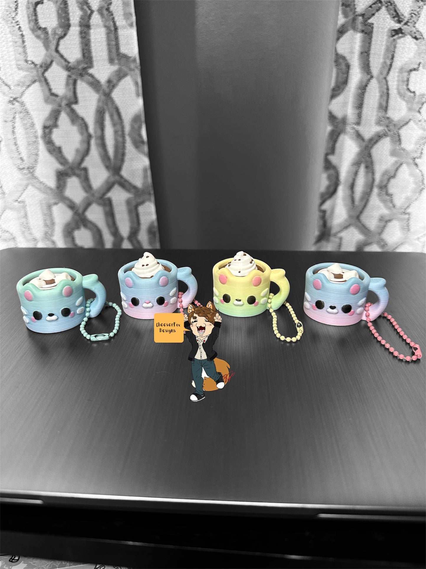 Cheeser Fox designs cat mug clickers