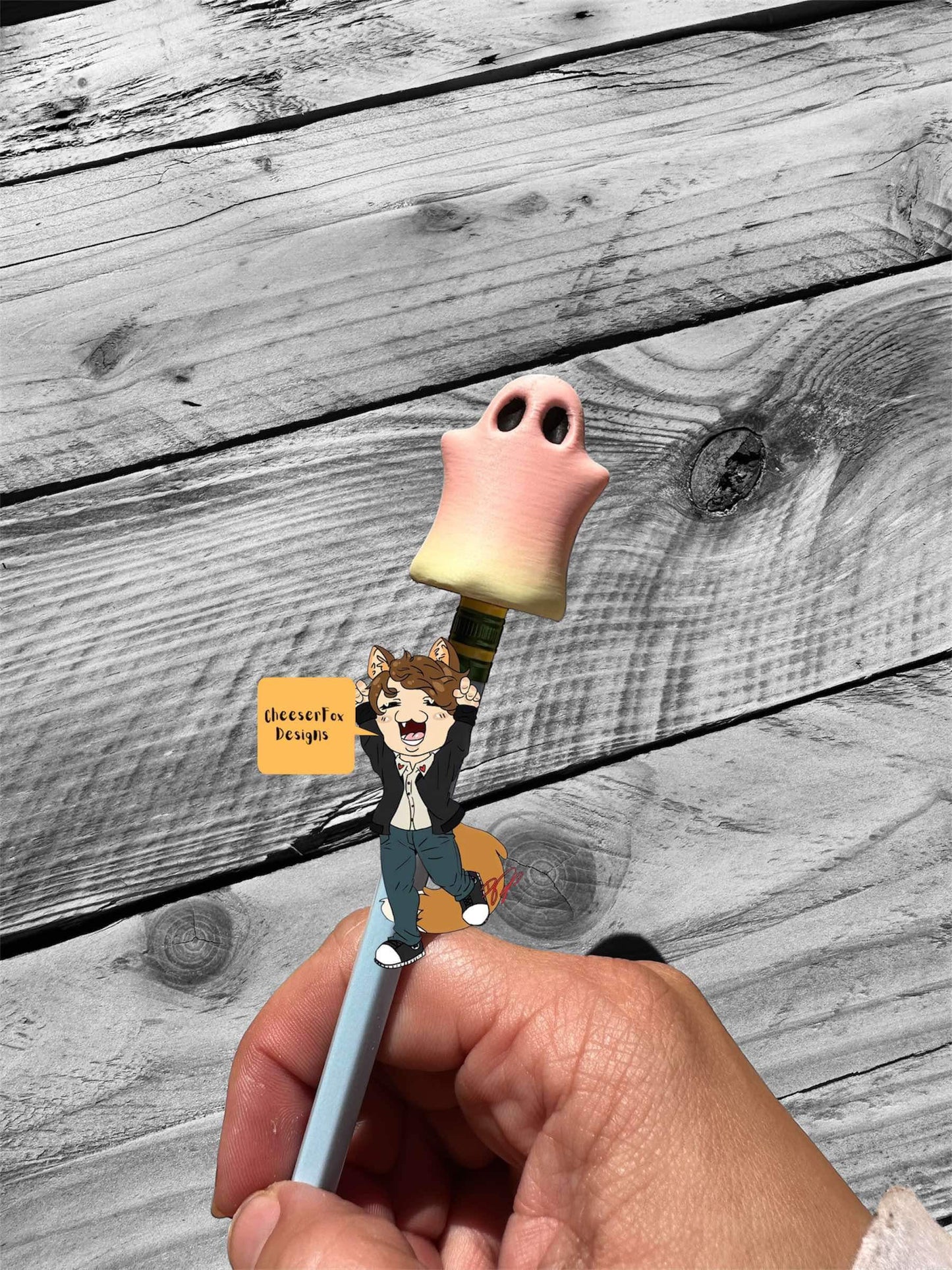 CheeserFox designs pencil topper