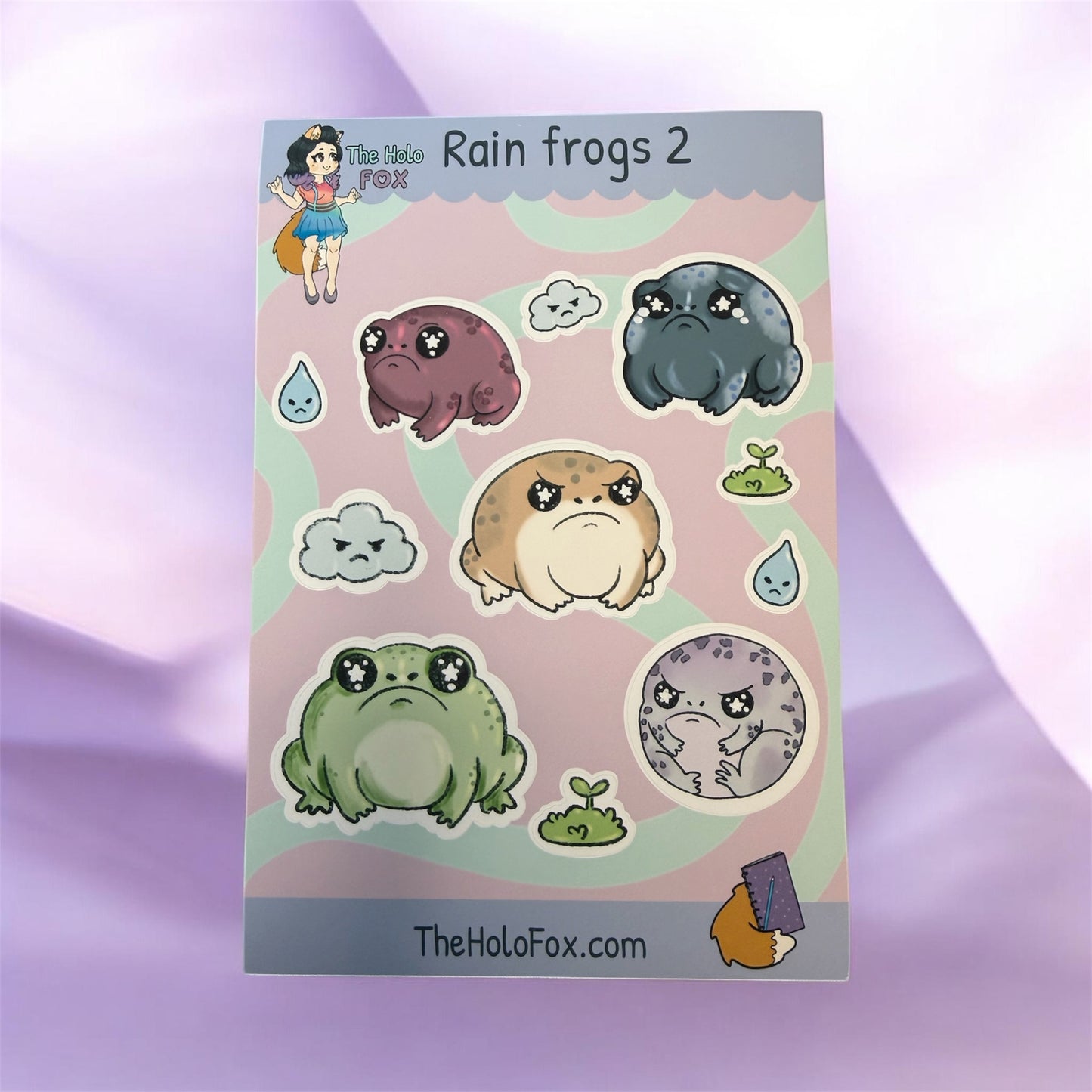 Rain frogs sticker sheets