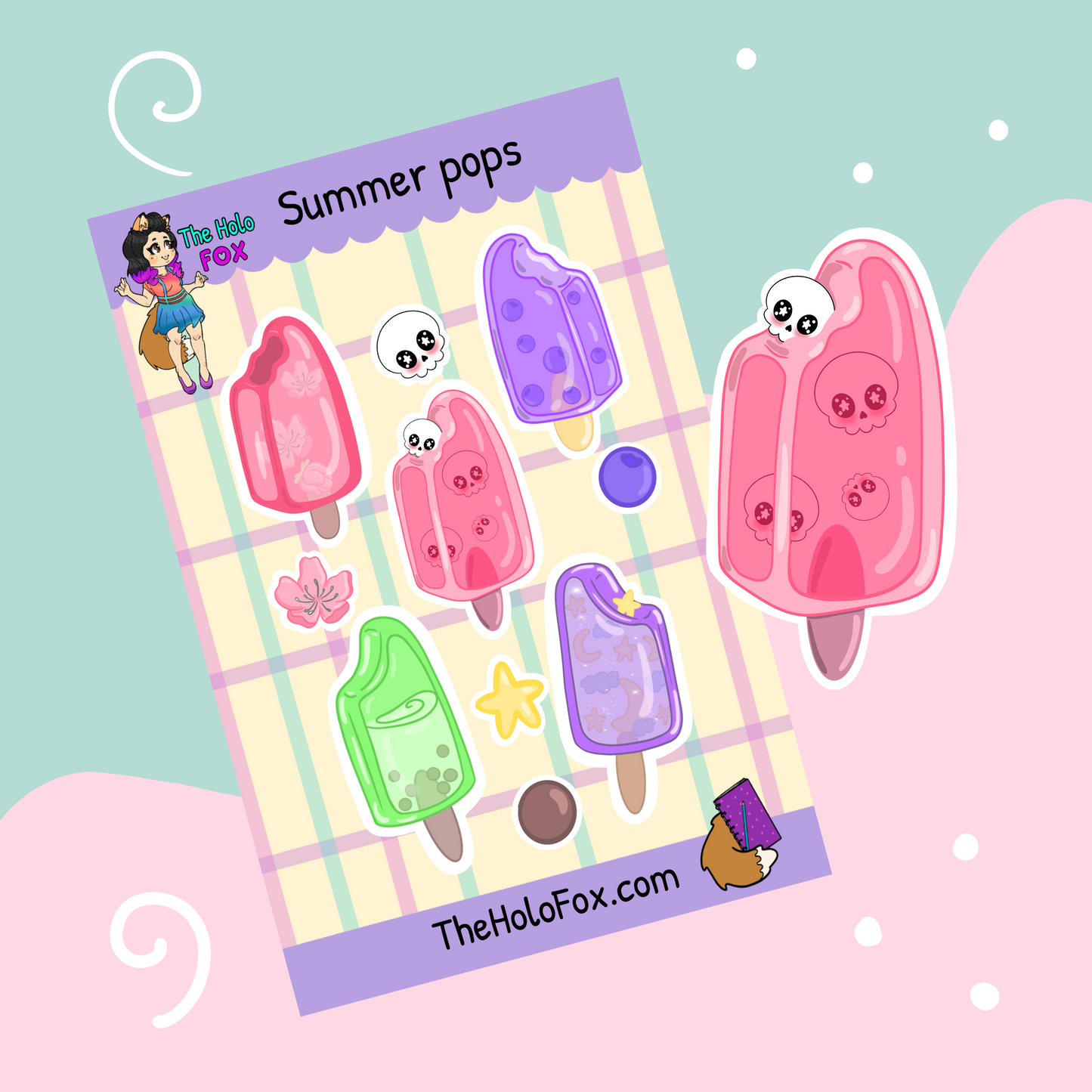 Summer pops sticker sheet